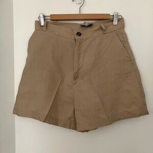 & Other Stories High Waisted Linen Shorts Sz 6